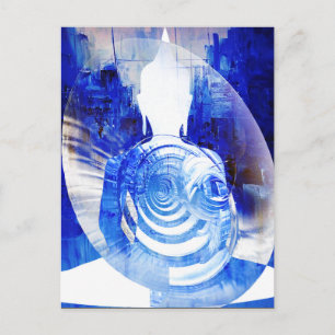 Carte Postale Bouddha Bleu Art Bouddhiste Moderne