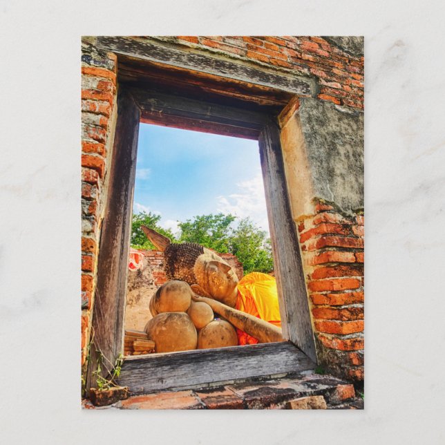 Carte Postale Bouddha couché, Ayutthaya (Devant)