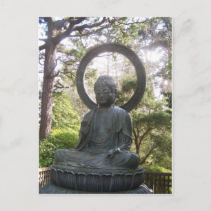 Carte Postale Bouddha dans le Jardin japonais du thé