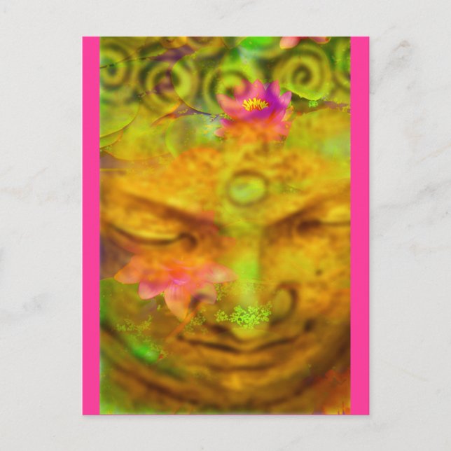 Carte Postale Bouddha de fleurs (Devant)