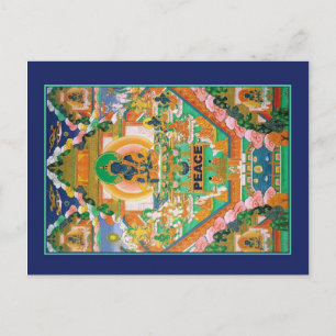 Carte Postale Bouddha de la Paix : Akshobhya : Thangka tibétain 
