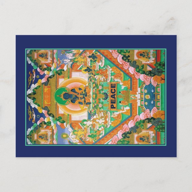 Carte Postale Bouddha de la Paix : Akshobhya : Thangka tibétain  (Devant)