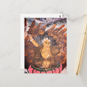 Carte Postale Bouddha en feu