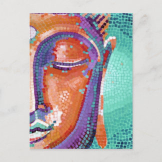 Carte Postale Bouddha en mosaïque orange
