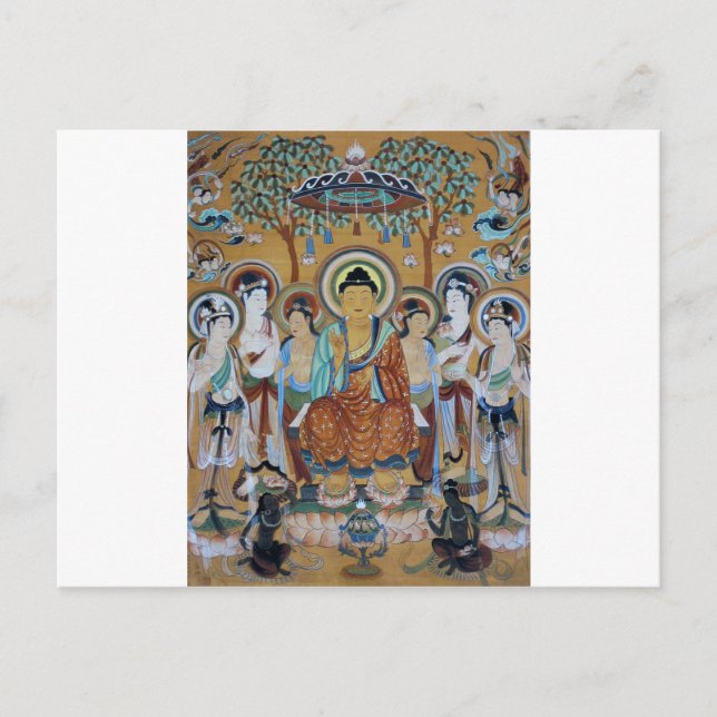 Carte Postale Bouddha et Bodhisattvas Dunhuang Mogao Caves Art (Devant)