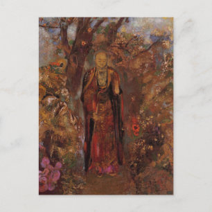 Carte Postale Bouddha marche parmi les fleurs par Odilon Redon