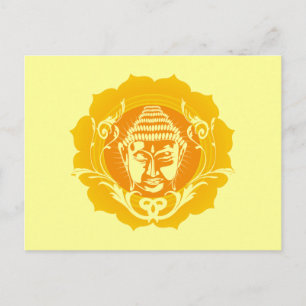 Carte Postale Bouddha orange et jaune