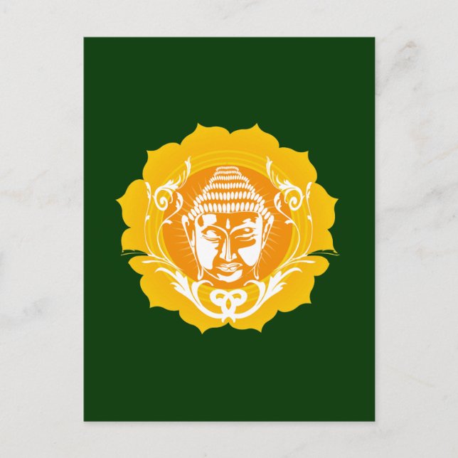 Carte Postale Bouddha orange et jaune (Devant)