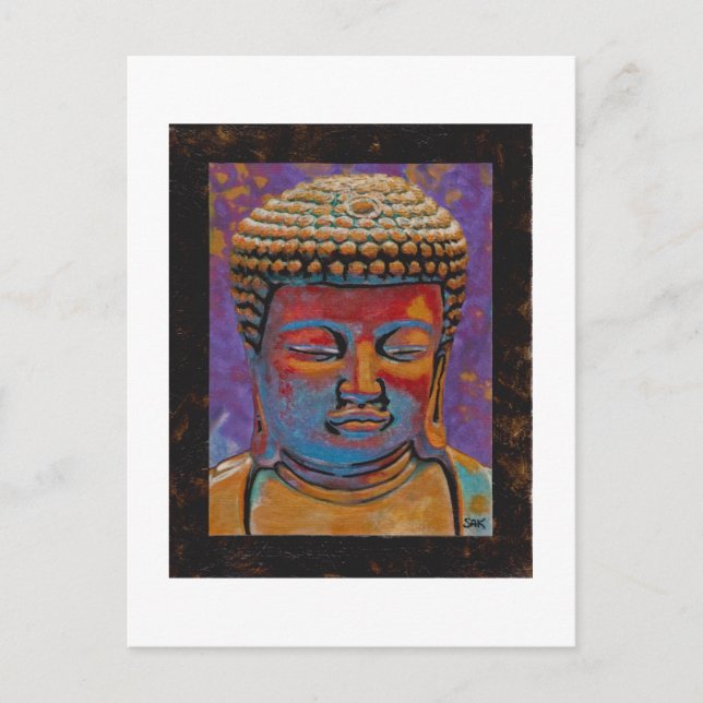 Carte Postale Bouddha Peint, Cadre (Devant)