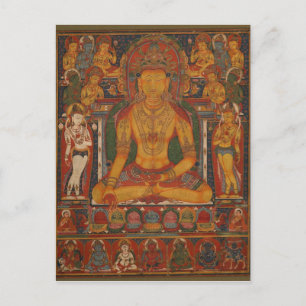 Carte Postale Bouddha Ratnasambhava avec des déités de richesse