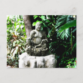 Carte Postale Bouddha riant thaïlandais dans le jardin