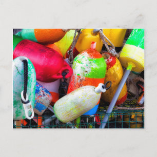 Carte Postale Bouées de homard à Bass Harbour