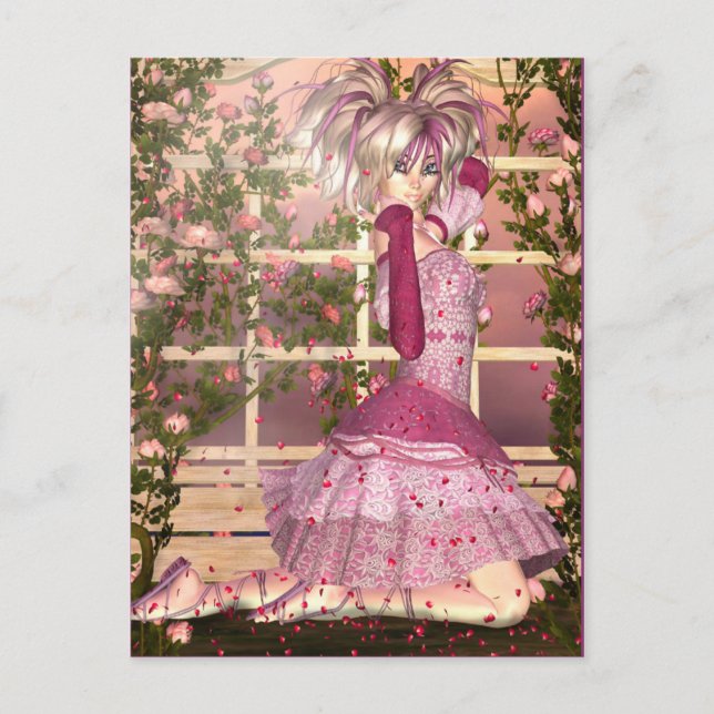 Carte Postale Bouffée d'art Rose Imaginaire (Devant)