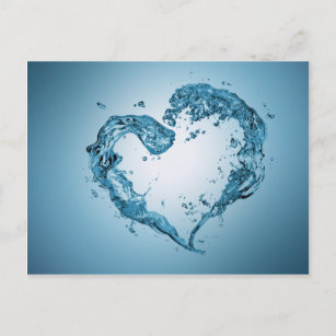 Carte Postale Bouffées d'eau en forme de coeur