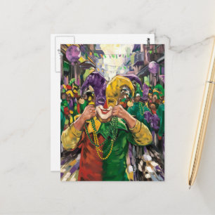 Carte Postale Bouffon joyeux de Mardi Gras