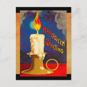 Carte Postale Bougie magique d'Halloween vintage