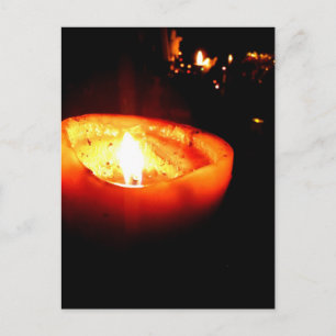 Carte Postale Bougie orange