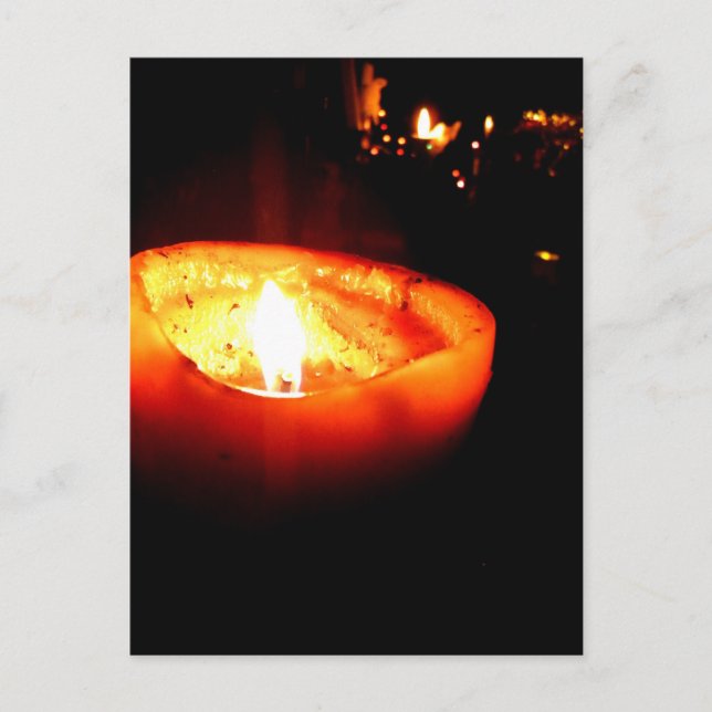 Carte Postale Bougie orange (Devant)