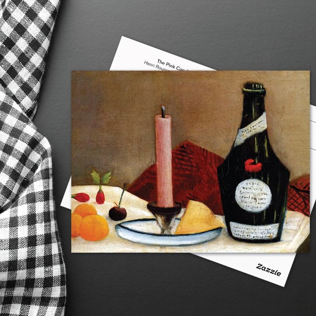 Carte Postale Bougie rose Henri Rousseau Vie morte (Créateur téléchargé)