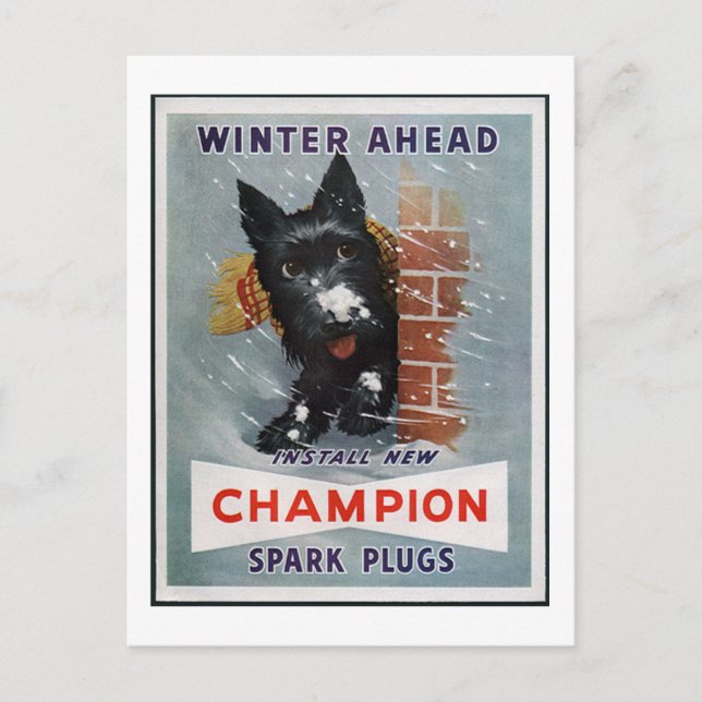 Carte Postale Bougies Champion vintages et publicité (Devant)