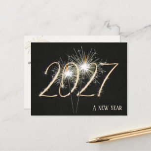 Carte Postale Bougies étincelantes pour la fête de la nouvelle a