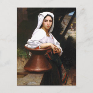 Carte Postale Bouguereau Jeune Fille Italienne Puisant de l'Eau 