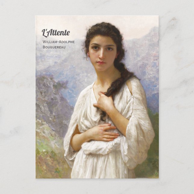 Carte Postale Bouguereau L'Attente 1901 Belle femme CC1207 (Devant)