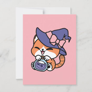 Carte Postale Bouillon de sorcière chat – Joli design de chat d'
