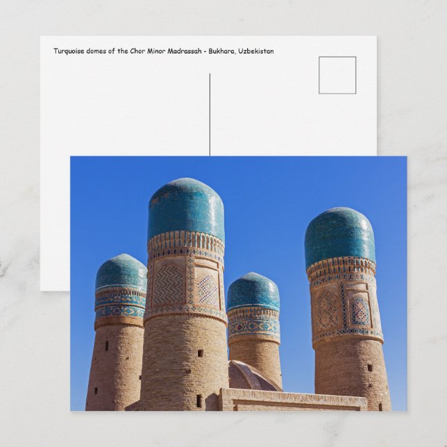 Carte Postale Boukharа, Ouzbékistan - Médersa Chor Minor (Devant / Derrière)
