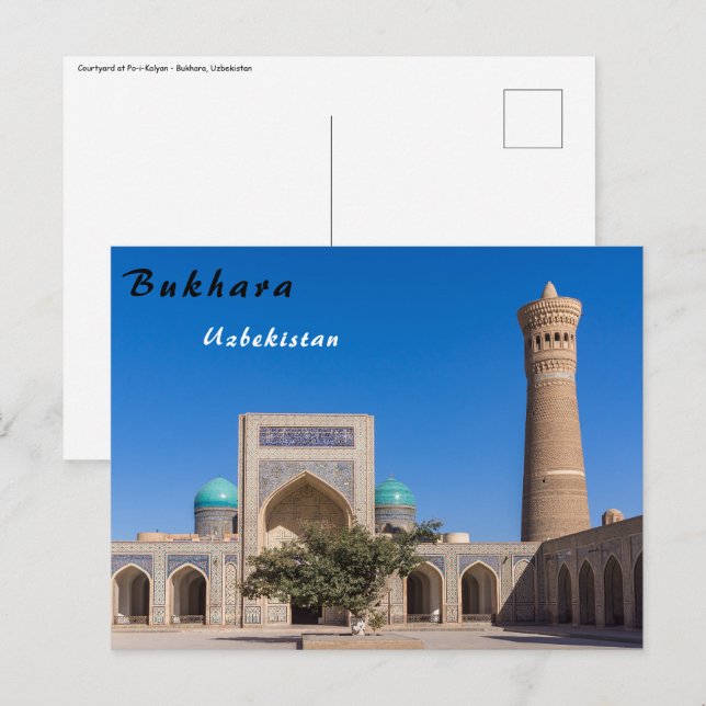 Carte Postale Boukharа, Ouzbékistan - Po-i-Kalyan (Devant / Derrière)