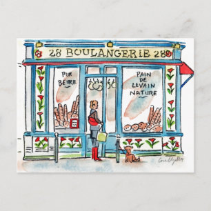Carte Postale BOULANGERIE 28 Aquarelle de Paris