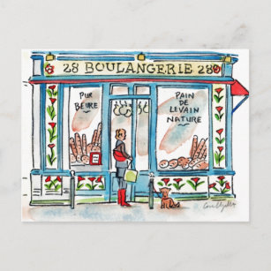 Carte Postale BOULANGERIE 28 Aquarelle de Paris
