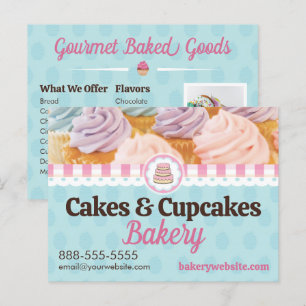 Carte Postale Boulangerie de gâteaux et cupcakes