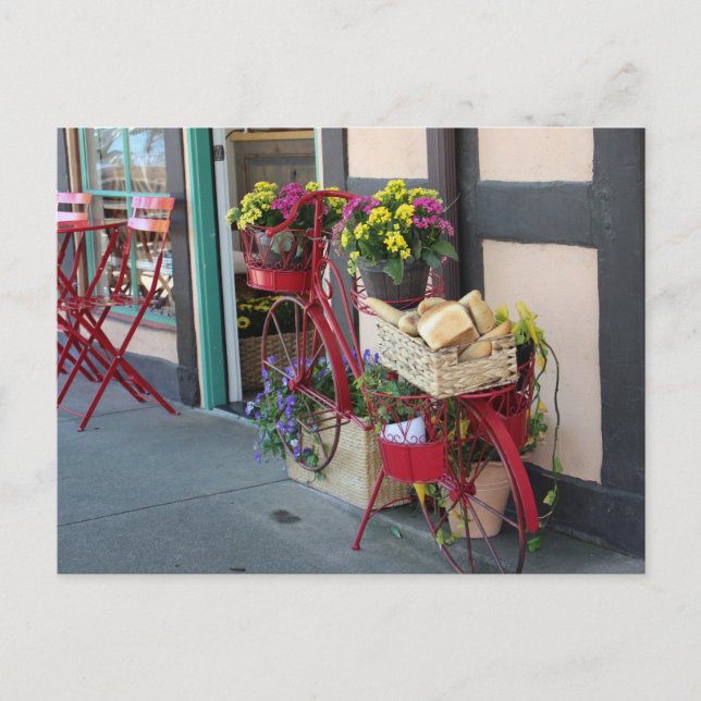 Carte Postale Boulangerie en Panier à bicyclette à Solvang en Co (Devant)