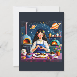 Carte Postale Boulangerie Fille esthétique - Culinaire Majeure E