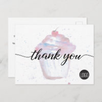 Boulangerie logo commercial Aquarelle Cupcake Cute