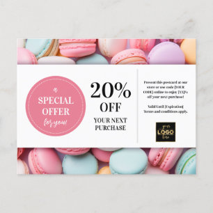 Carte Postale Boulangerie Macarons Boulangerie Coupon sur mesure