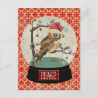 Carte postale boule à neige de Mums Owl