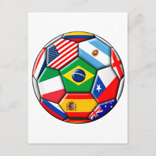 Carte Postale Boule avec drapeaux