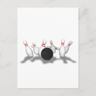 Carte Postale Boule de Bowling & Épingles : Modèle 3D :