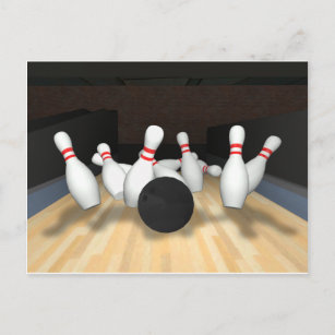 Carte Postale Boule de Bowling & Épingles : Modèle 3D :