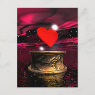 Carte Postale Boule de cristal pour l'amour - rendu 3D