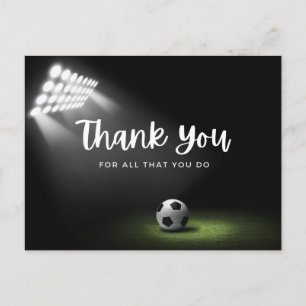 Carte Postale Boule de football avec merci tout ce que vous fait