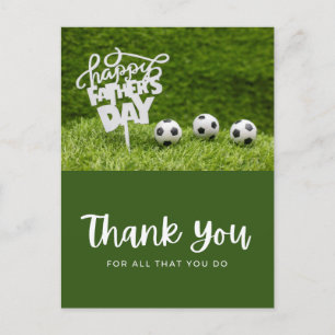 Carte Postale Boule de football avec merci tout ce que vous fait