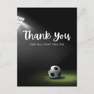 Carte Postale Boule de football avec merci tout ce que vous fait
