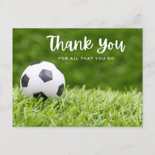 Carte Postale Boule de football avec merci tout ce que vous fait