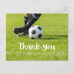 Carte Postale Boule de football avec merci tout ce que vous fait