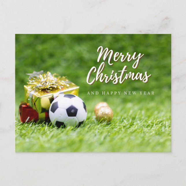 Carte Postale Boule de football Joyeux Noël Joyeux Nouvel An Cad (Devant)