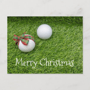 Carte Postale Boule de golf avec ruban de Noël à Noël