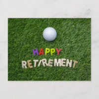 Boule de golf avec une retraite heureuse en vert